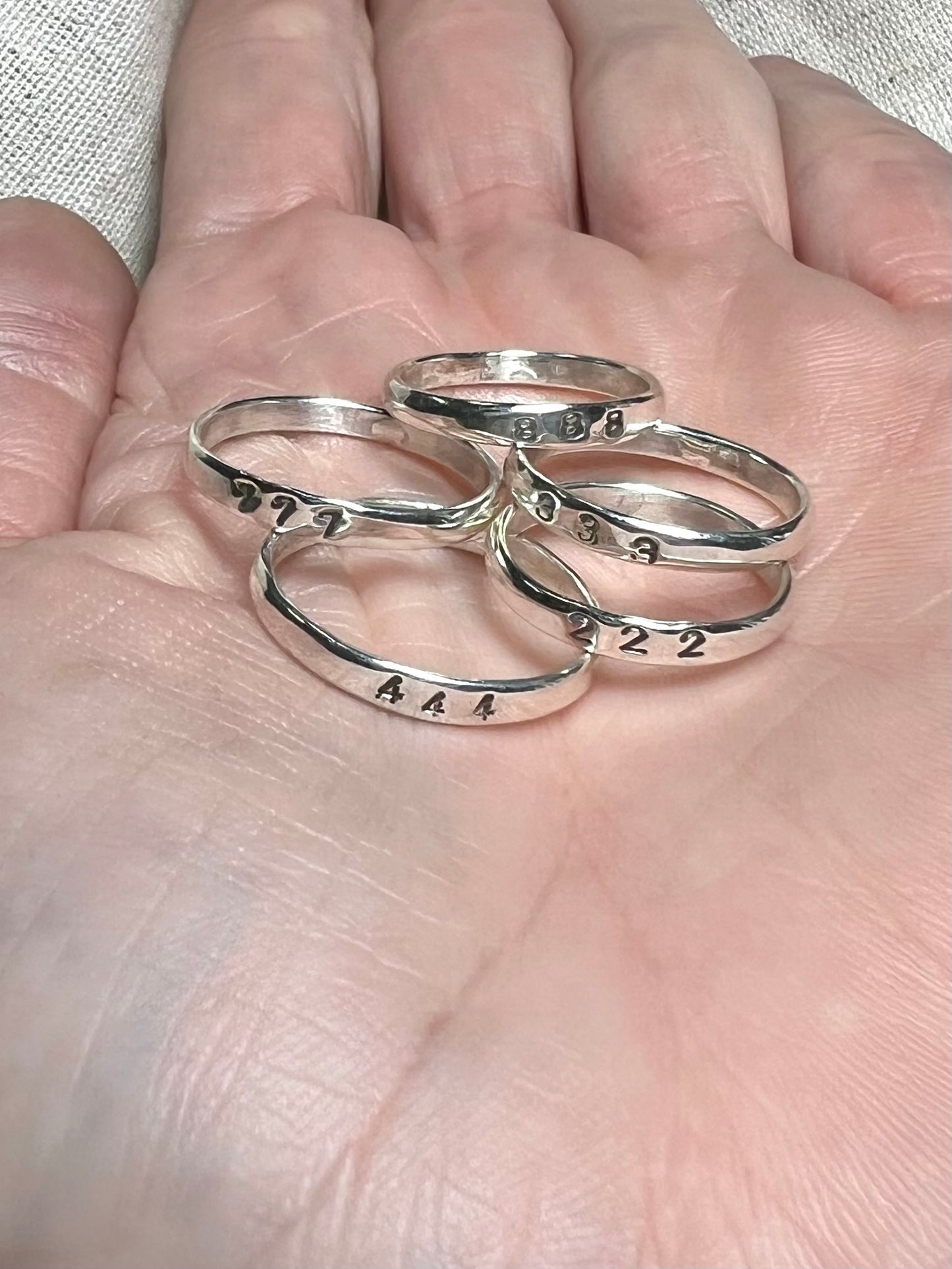 Angel Number Ring Sterling Silver - Whole Sizes