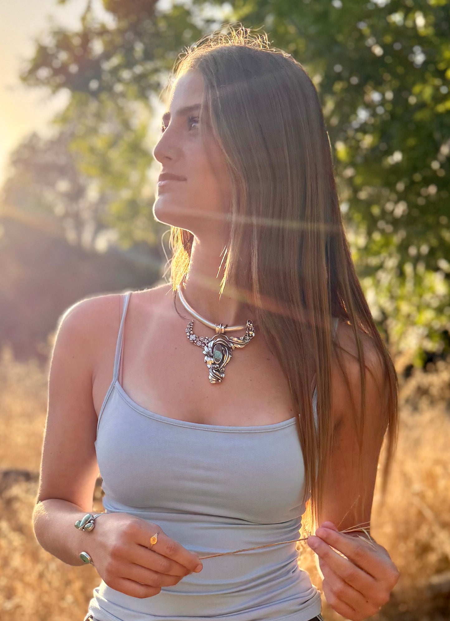Mine 8 Turquoise Longhorn Statement Pendant – Sterling Silver | One of a Kind