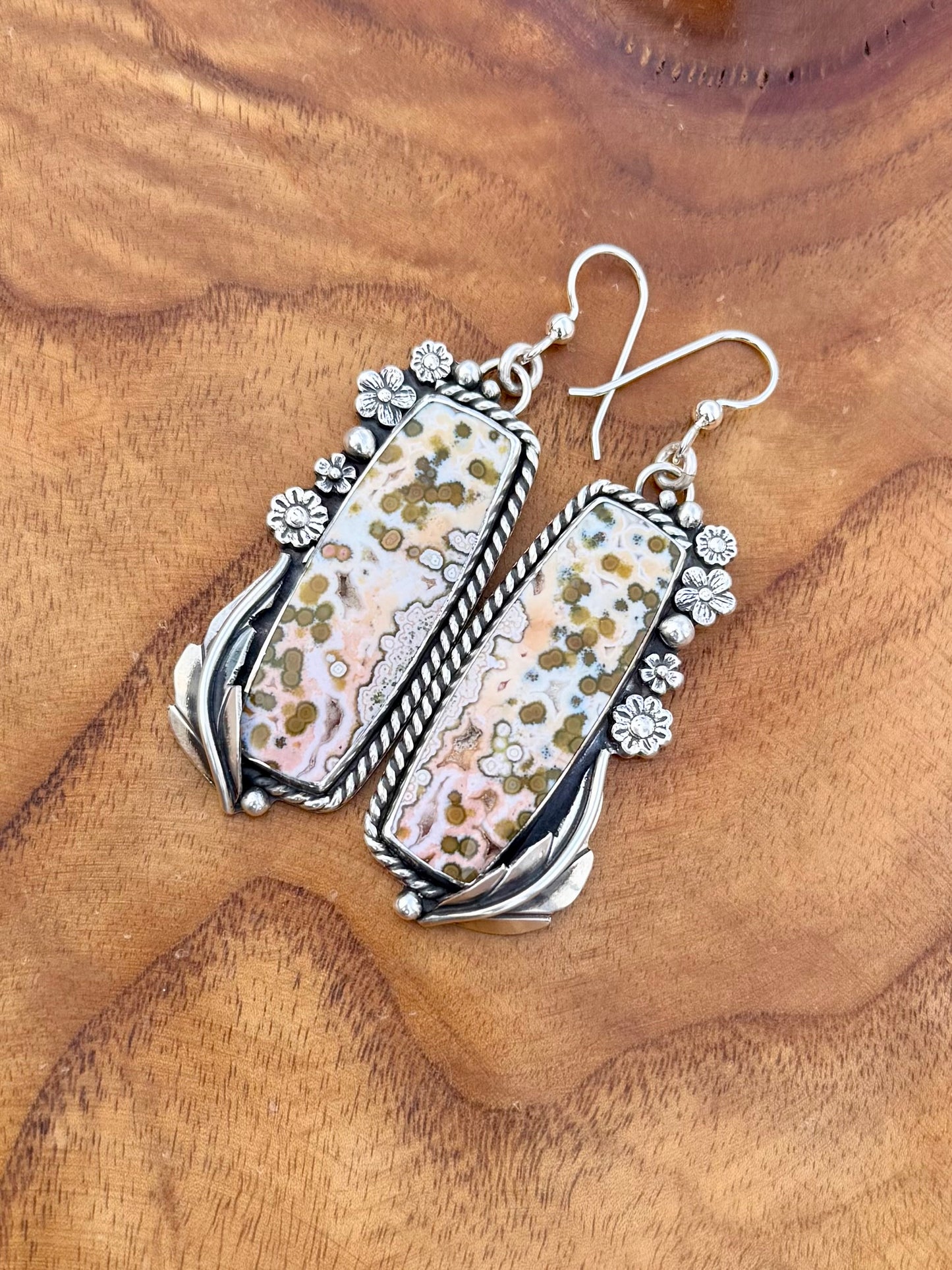Custom Statement Earrings – Java River Jasper & Sukabumi Moss Agate | Sterling Silver - Merritt