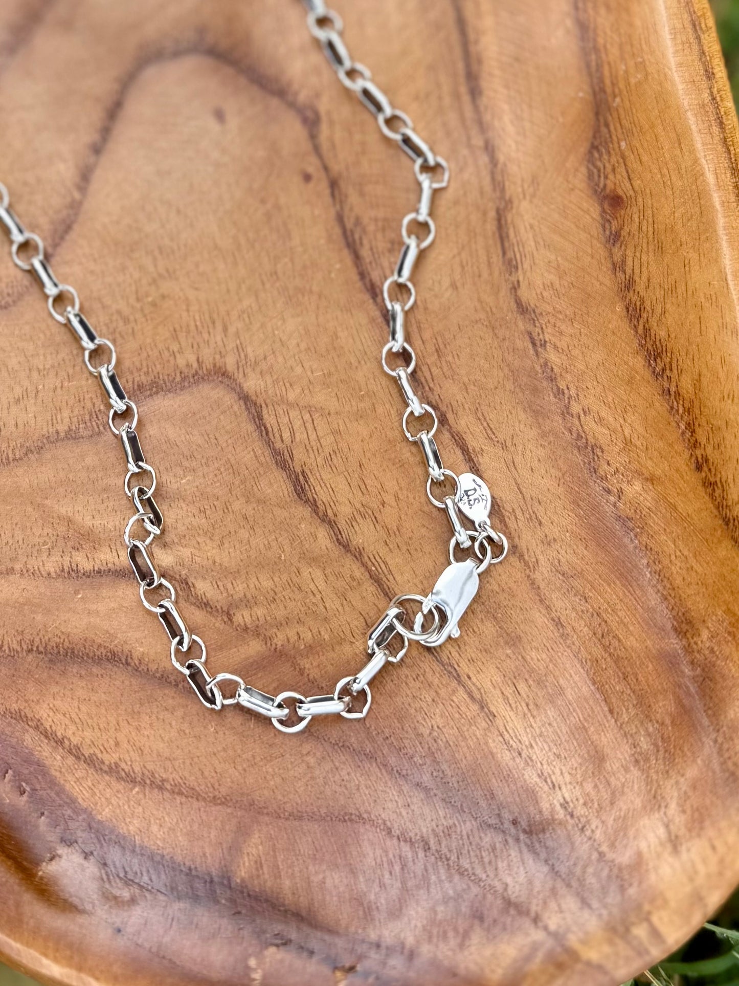 Laguna Agate Memorial Pendant + Sterling Silver V-Bar Necklaces - Custom for Merritt