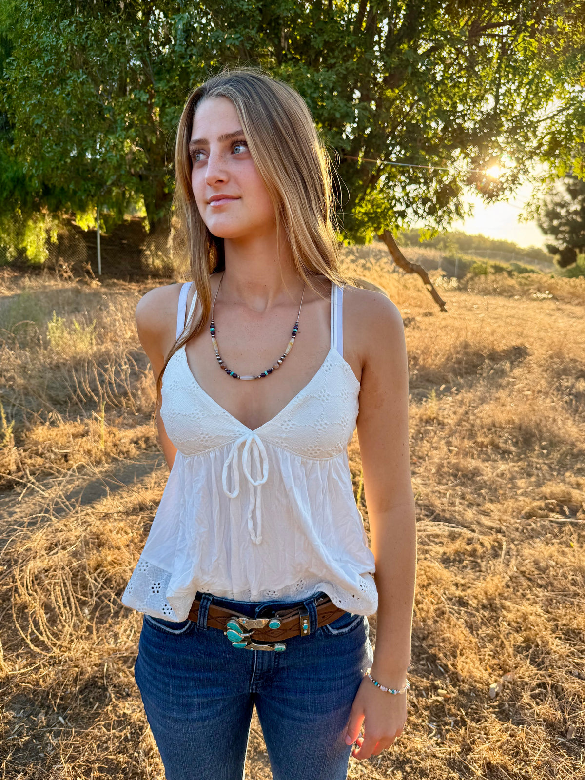 Montana Agate, Amethyst & Kingman Turquoise Liquid Silver Necklace | Montana Collection