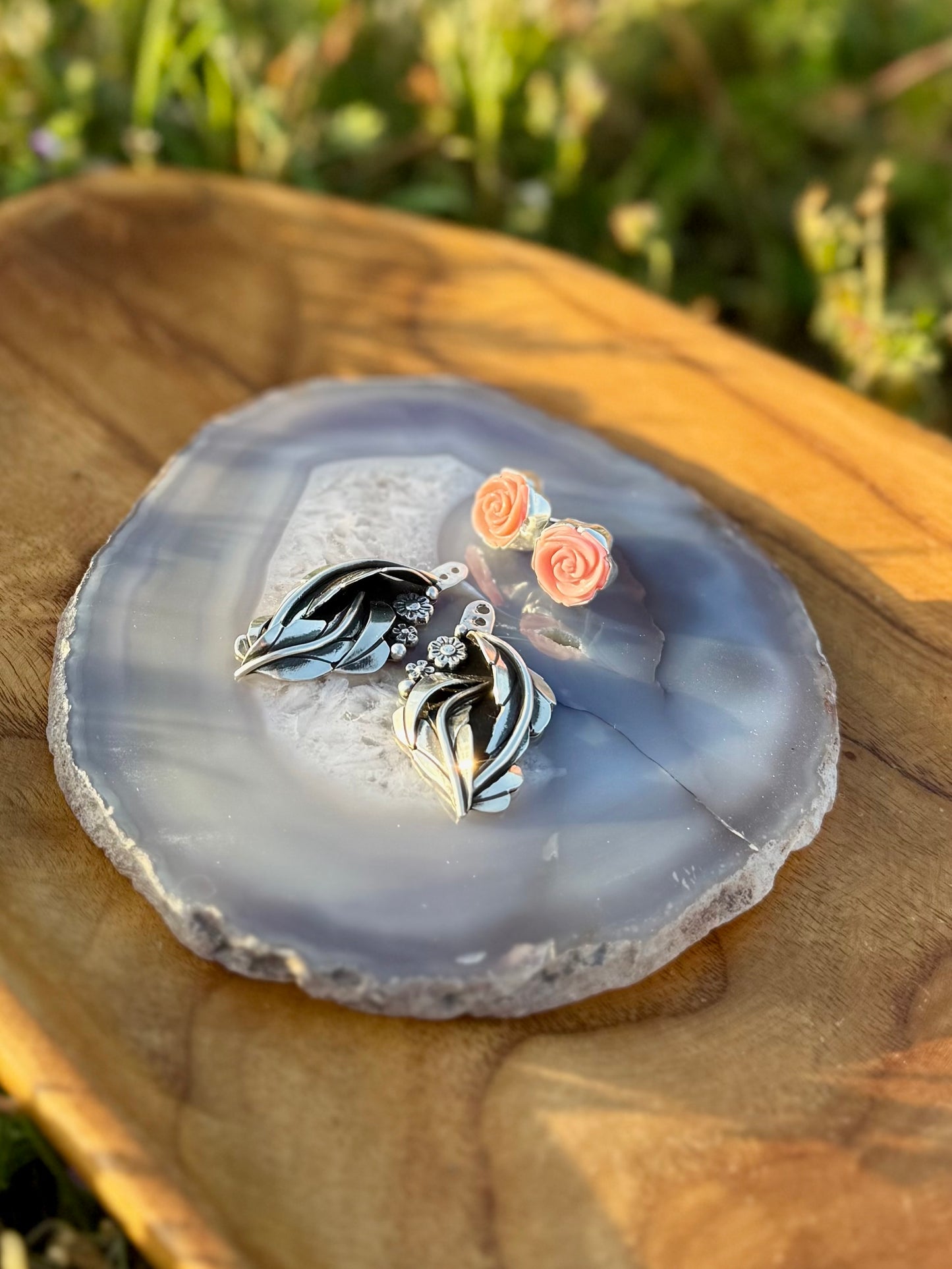 Pink Conch Boho Earring Jackets – Convertible Sterling Silver Statement Earrings