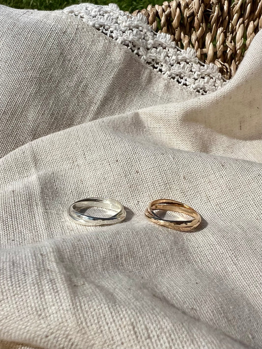 Hammered Link Ring