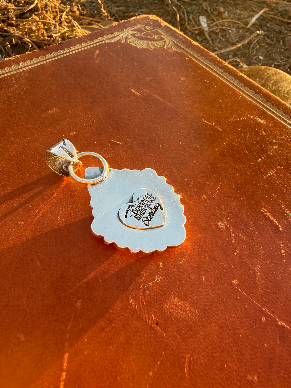 Wild Horse & Pink Conch Sterling Silver Pendant | Montana Collection