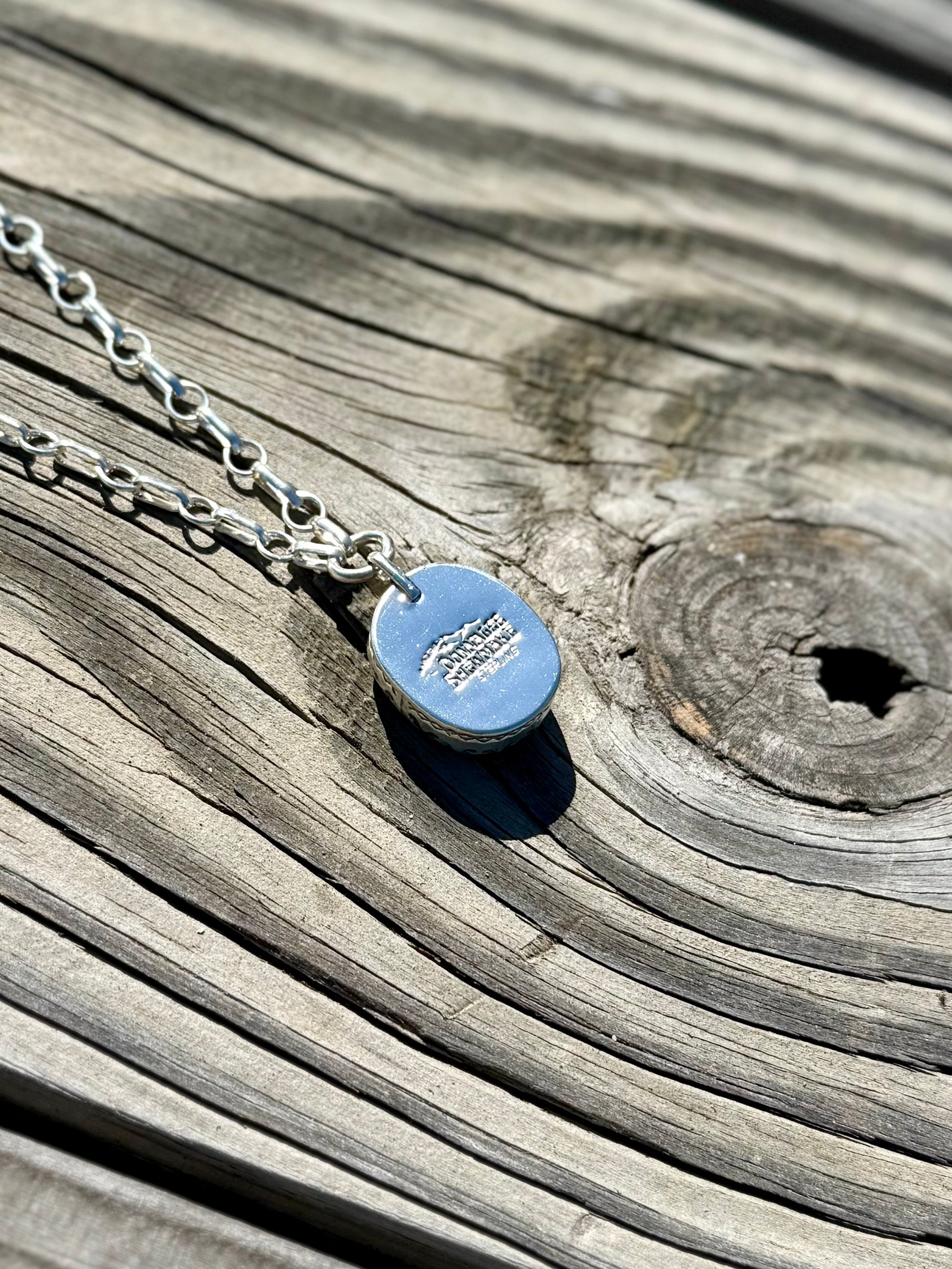 Sterling silver clasp and finishing details on handcrafted chunky Royston turquoise necklace