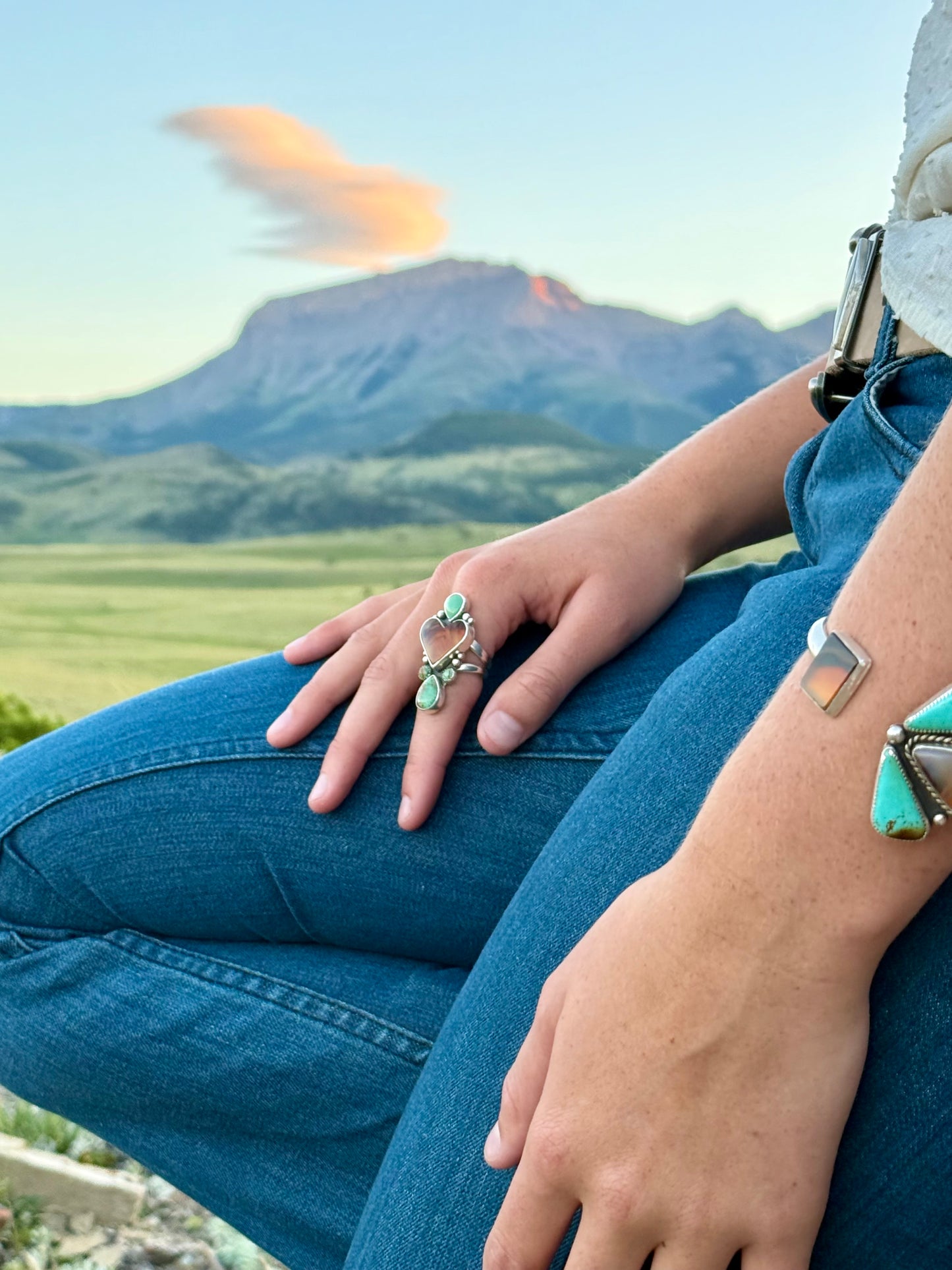 Montana Agate & Kingman Turquoise Split Shank Ring | Montana Collection