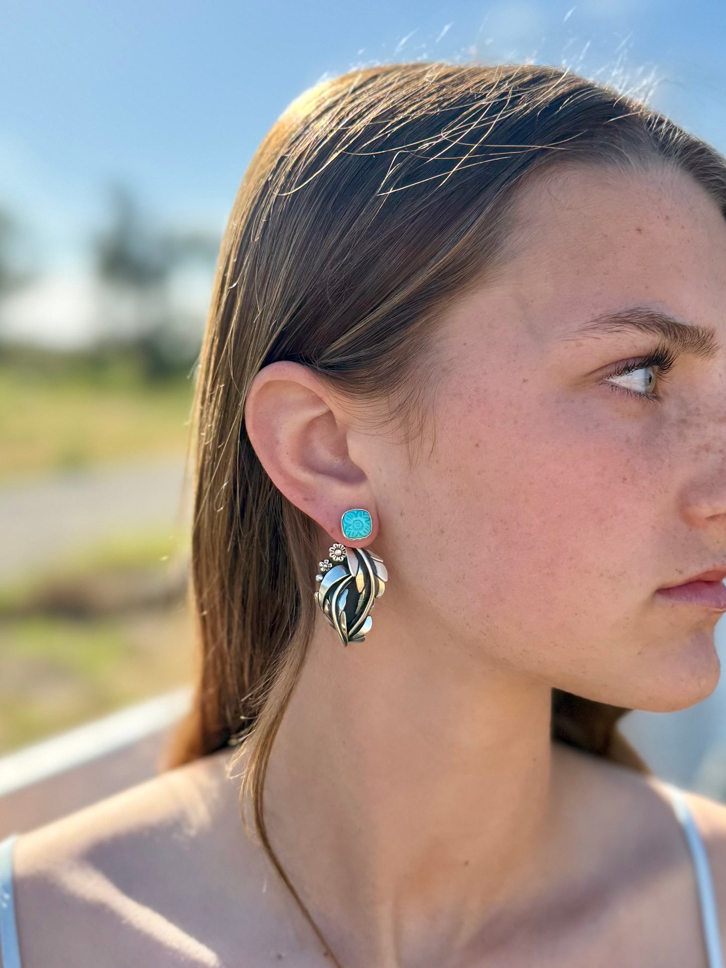 Pink Conch Boho Earring Jackets – Convertible Sterling Silver Statement Earrings