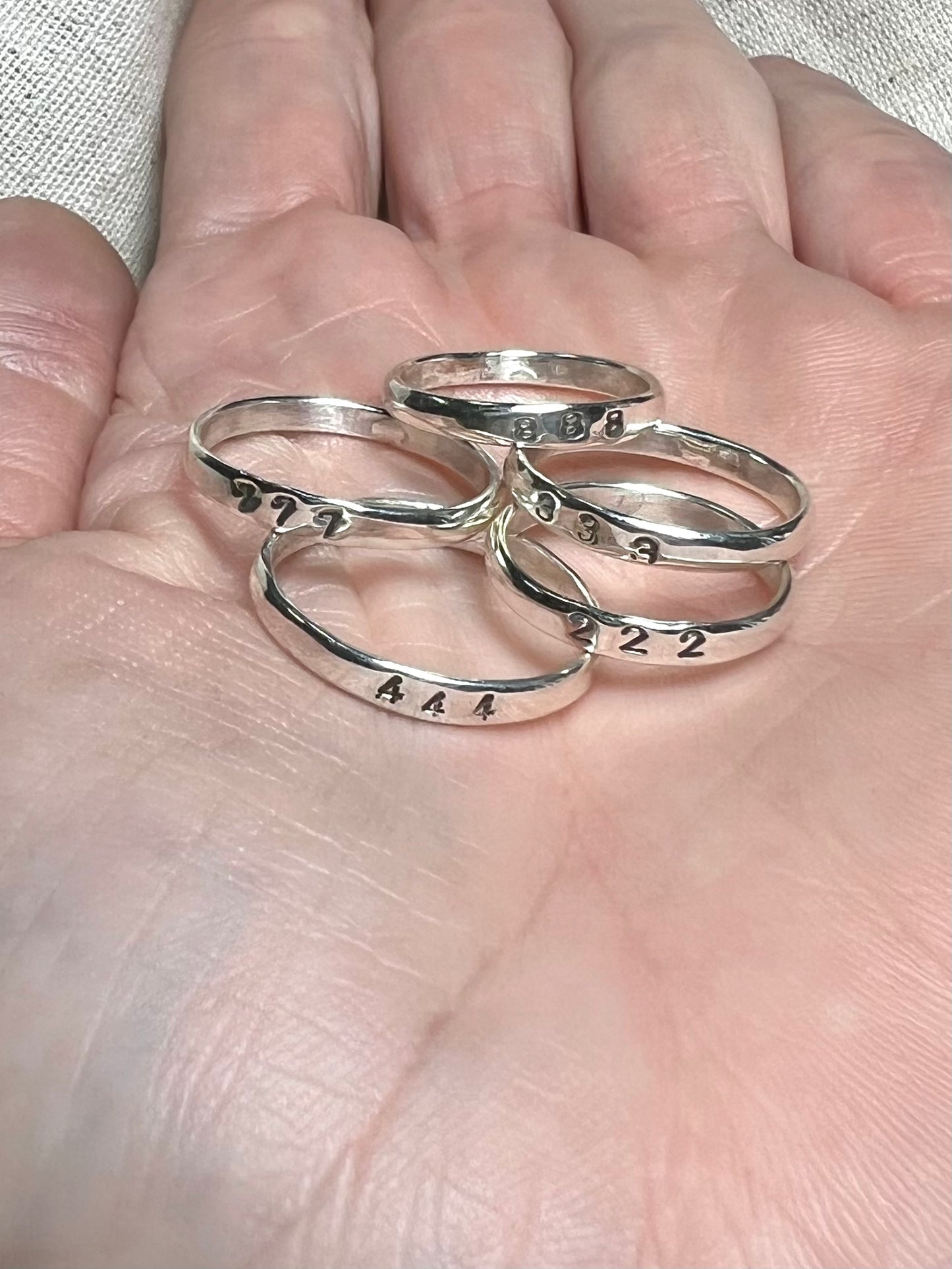 Angel Number Ring Sterling Silver - Half Sizes