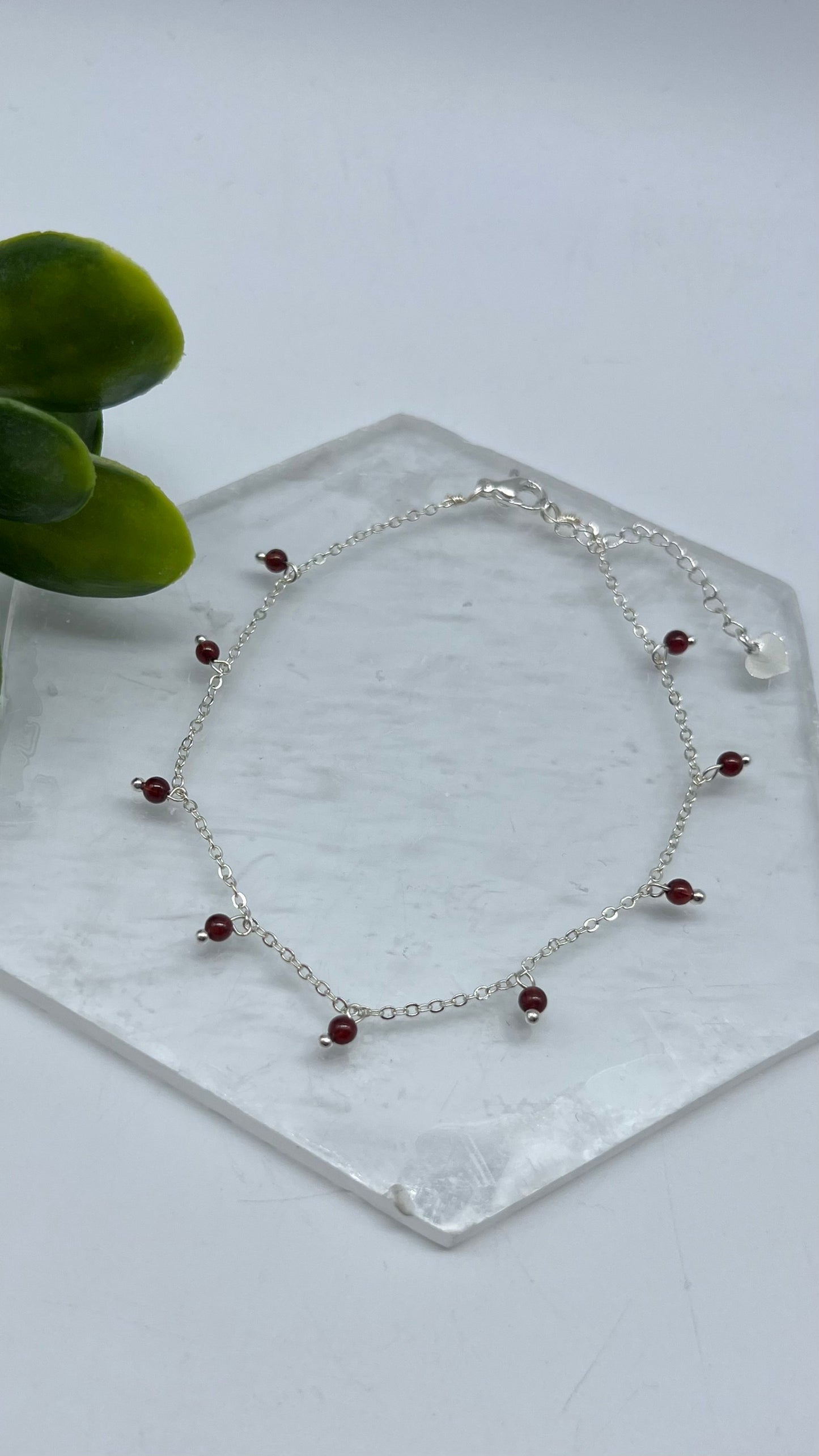 Garnet Anklet - Strength, Confidence, Positivity, Focus, Grounding, Protection