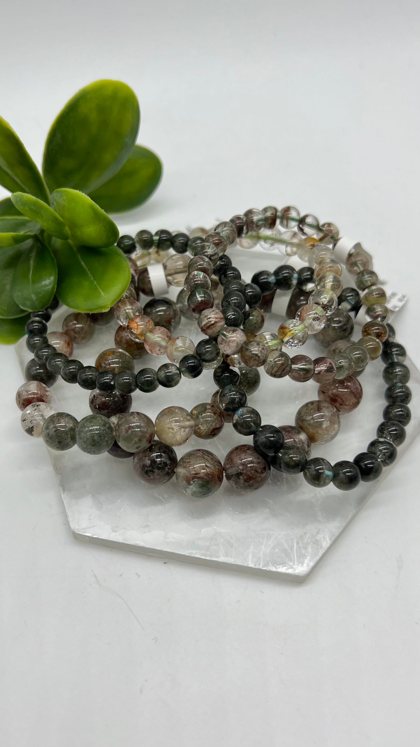 HQ Lodalite layered Garden Quartz Phantom Bracelet - Cleansing, Healing, Energy, Focus, Balance