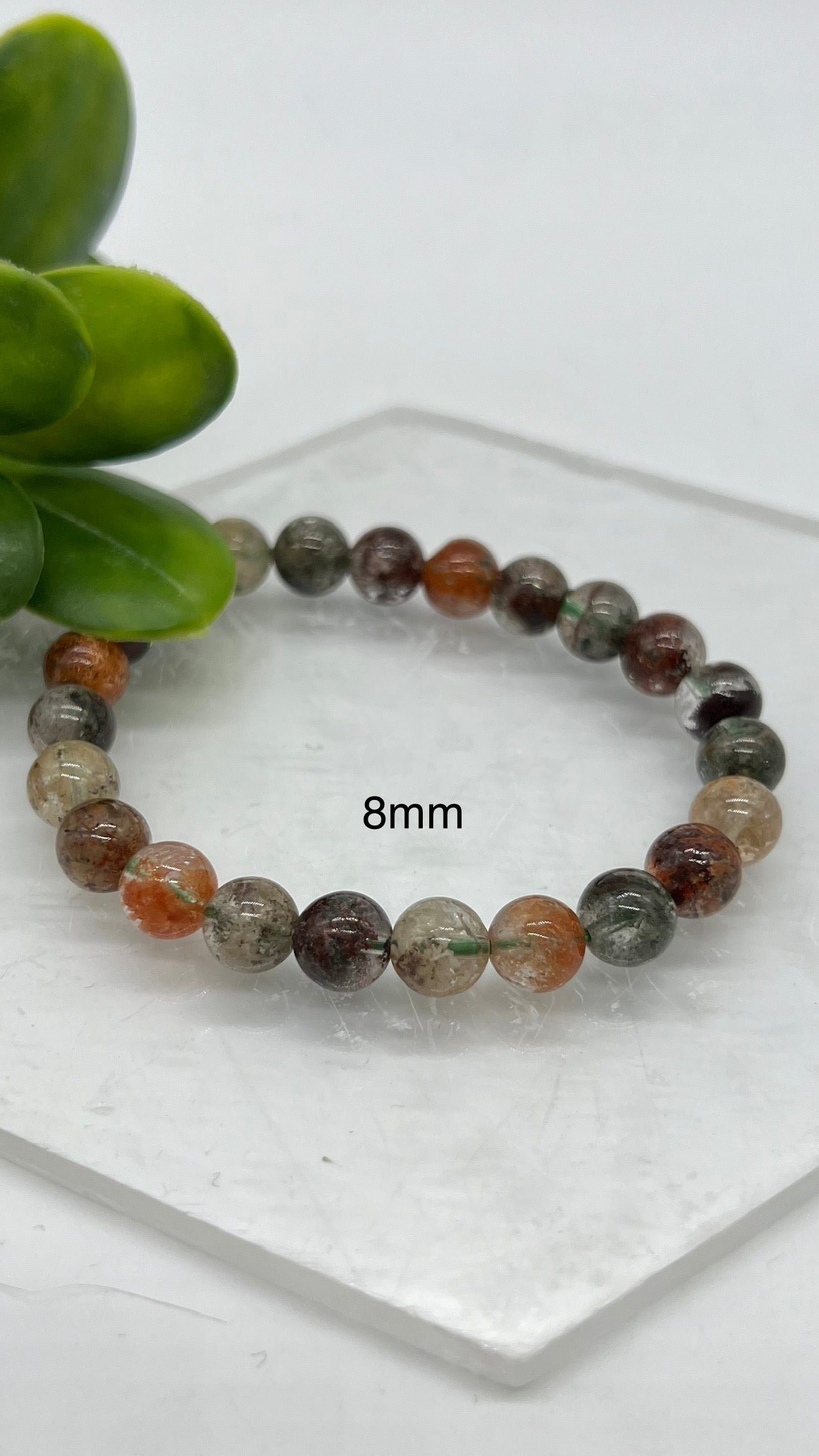 4 Seasons HQ Lodalite layered Garden Quartz Phantom Bracelet - Cleansing, Healing, Energy, Focus, Balance