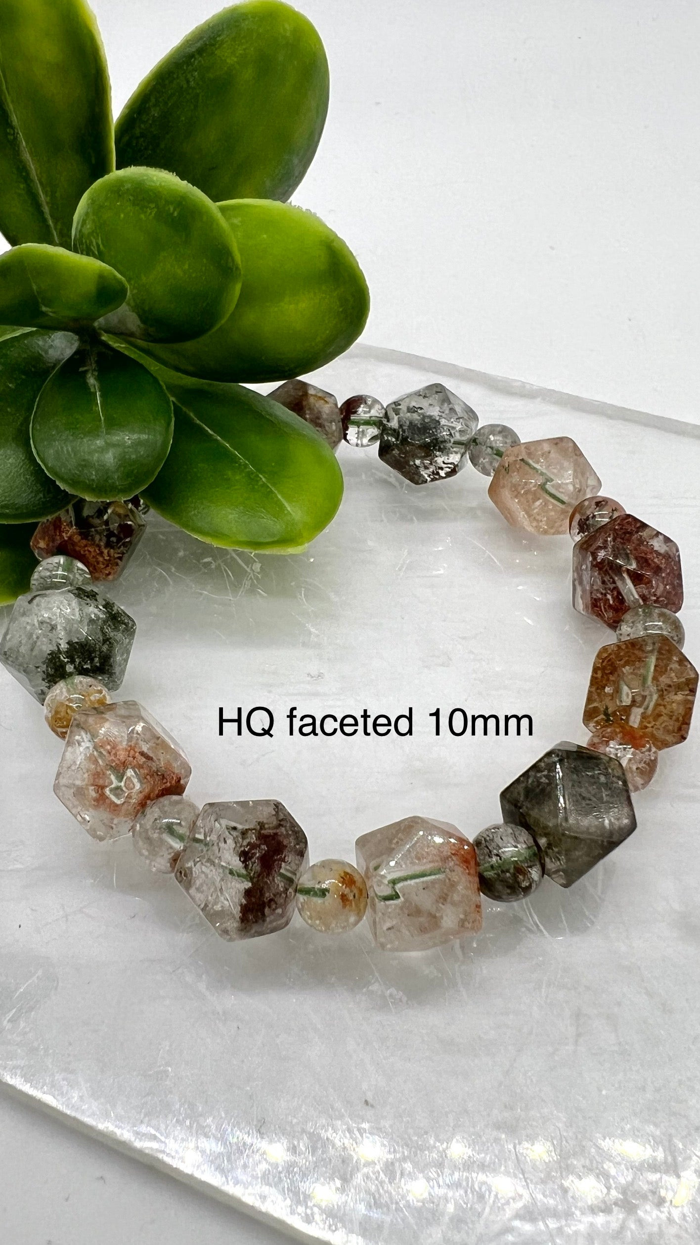 4 Seasons HQ Lodalite layered Garden Quartz Phantom Bracelet - Cleansing, Healing, Energy, Focus, Balance
