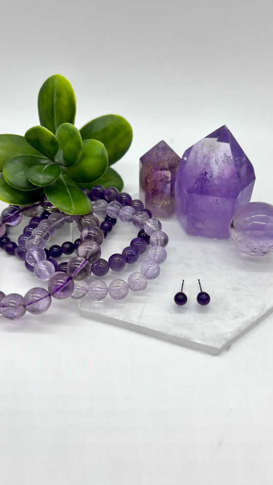 Amethyst Earrings - Clarity, Awareness, Sobriety, Wisdom
