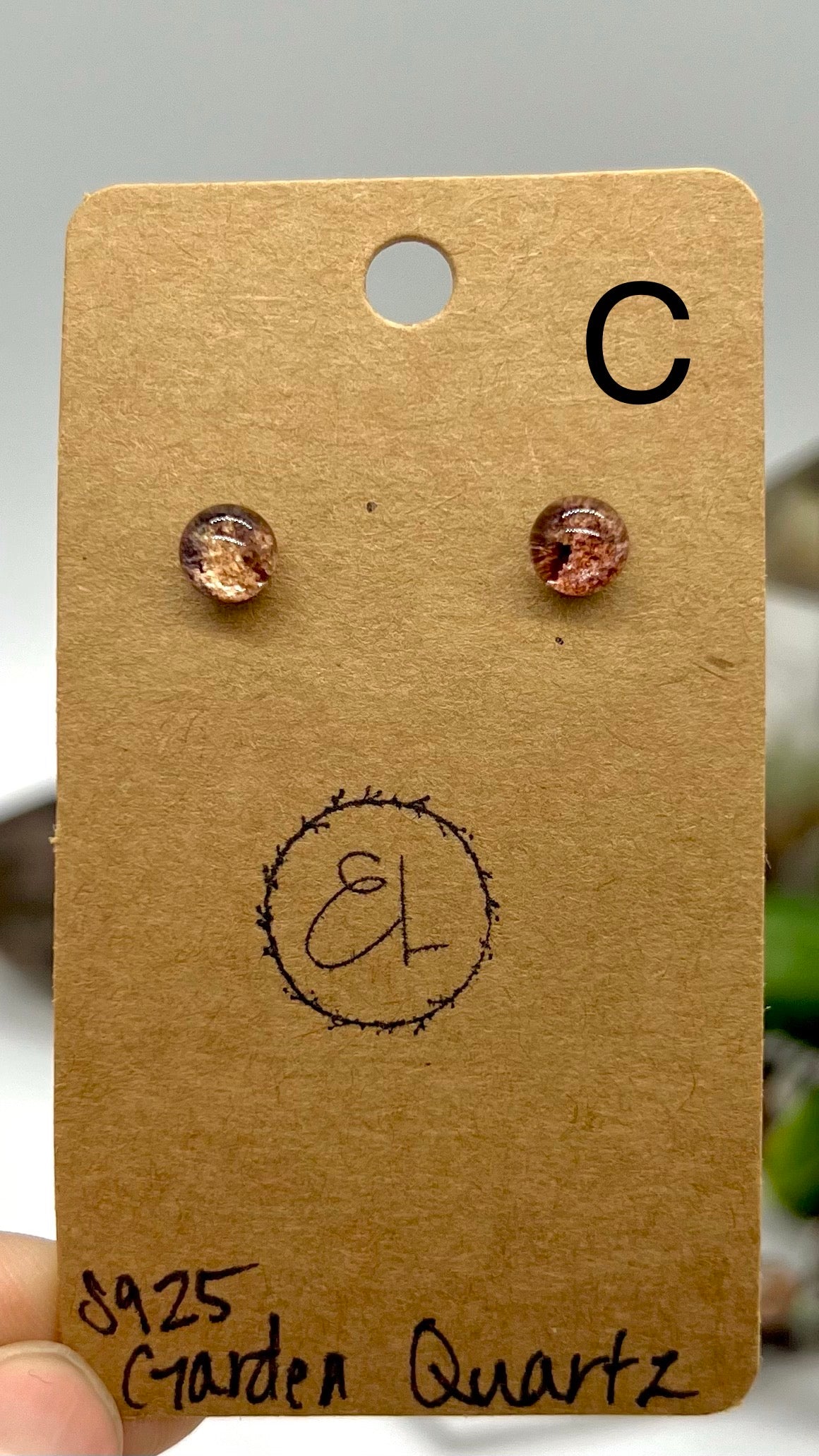 HQ Garden Quartz Earrings - Cleansing, Healing, Energy, Focus, Balance
