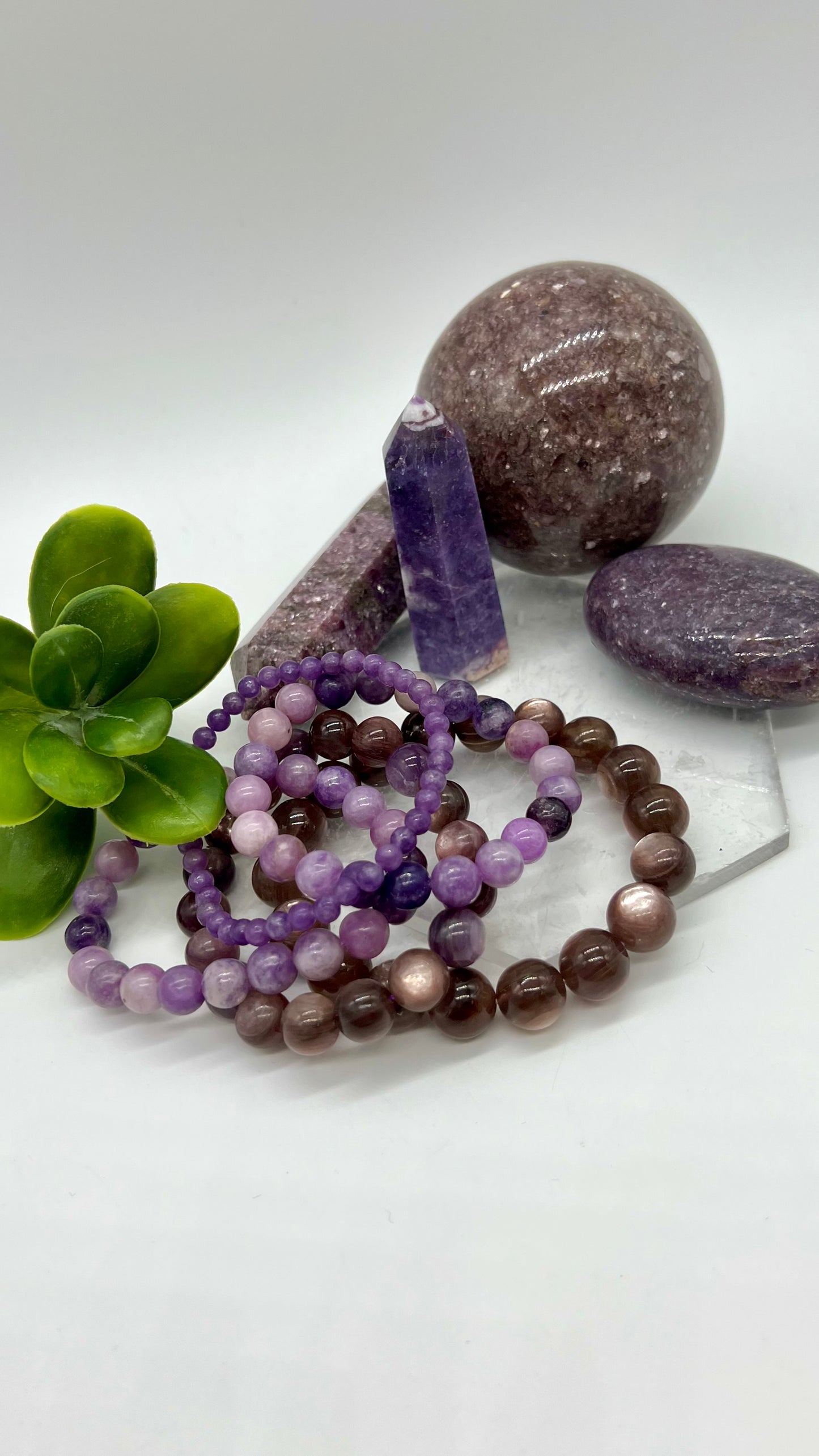 Lepidolite Bracelet - Stress Relief, Calming, Love, Anxiety, Joy, Balance