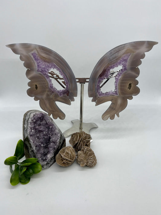 Amethyst Druzy Agate Butterfly