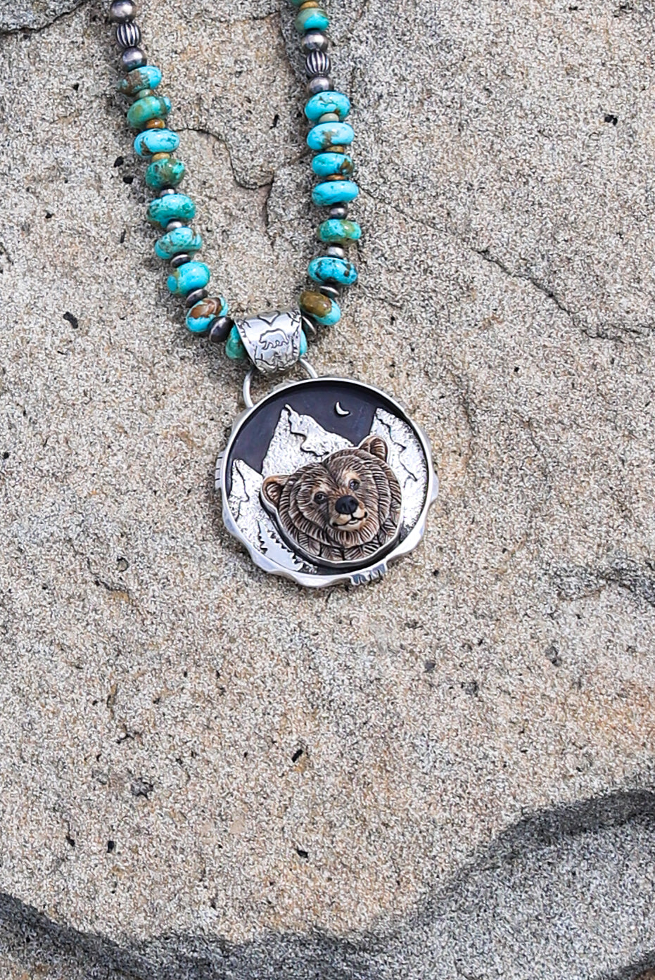 Porcelain Grizzly Bear Pendant | Montana Collection