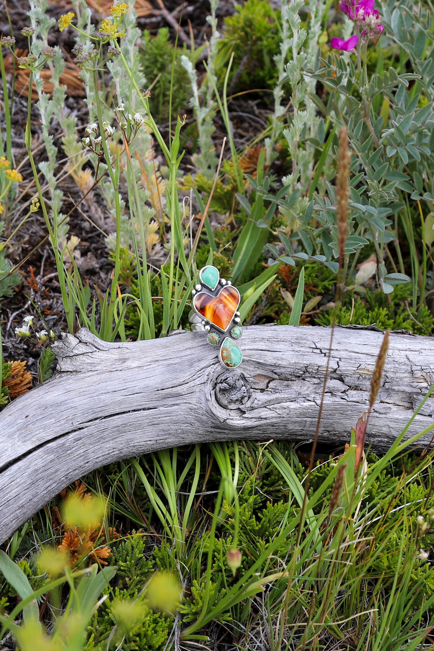 Montana Agate & Kingman Turquoise Split Shank Ring | Montana Collection