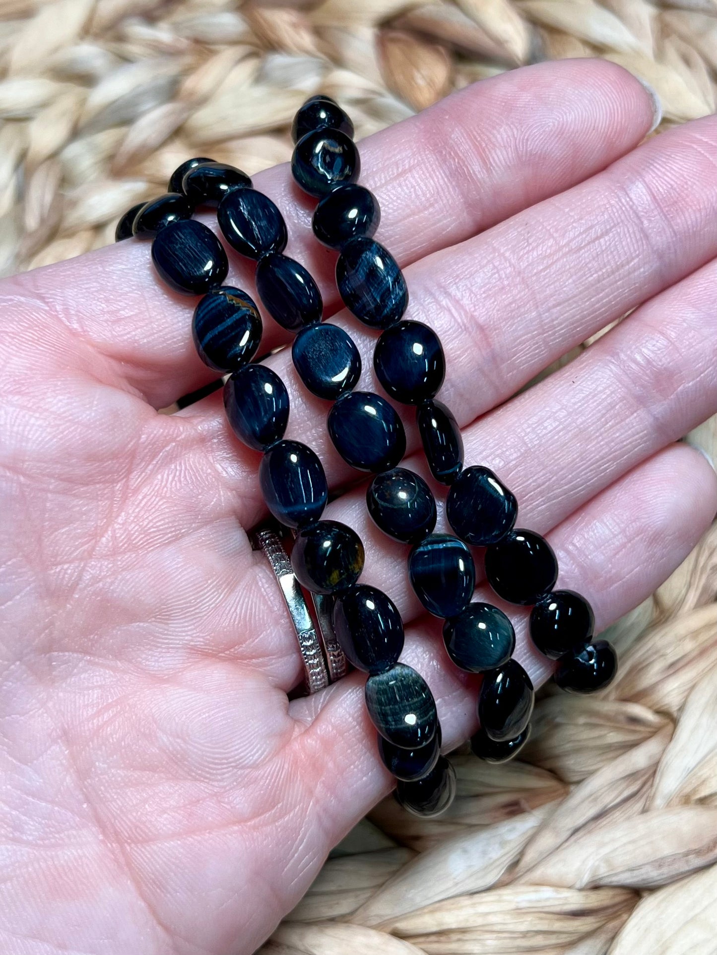 Blue Tigers Eye Bracelet - Creativity, Manifestation, Power, Intuition, Dreams, Focus, Awareness
