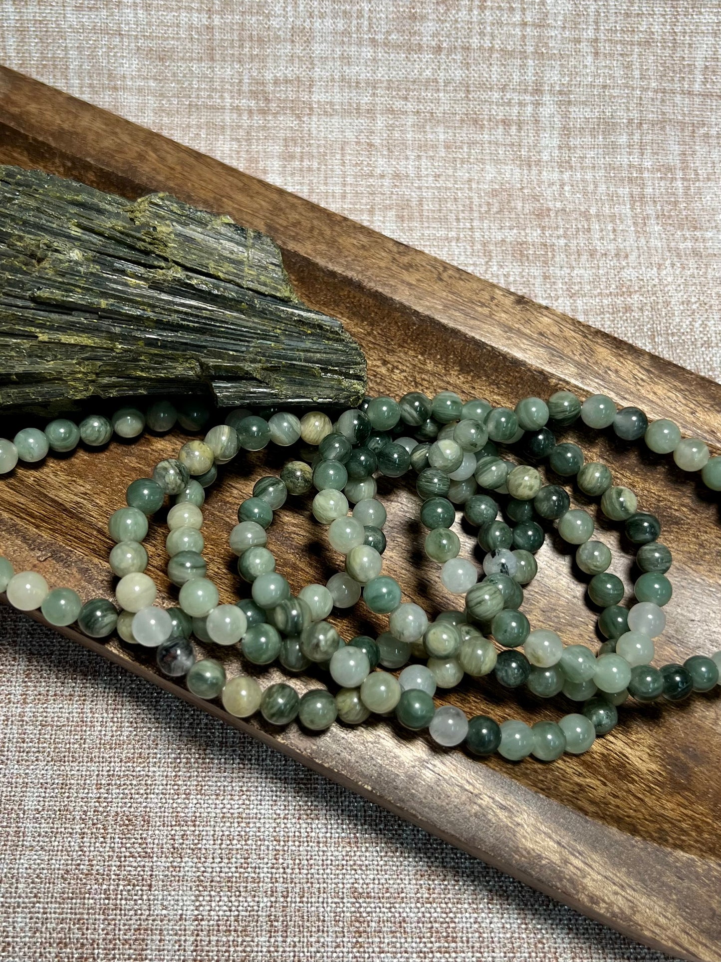 Green Tourmaline Bracelet - Joy, Grounding, Trust, Soothing, Compassion