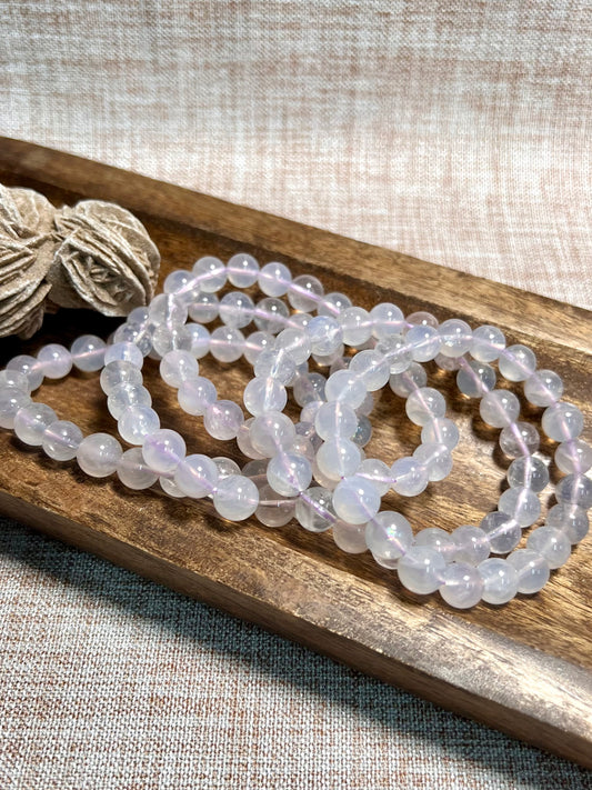 Lavender Moon Quartz Bracelet - Very RARE, Love, Healing, Joy, Self worth