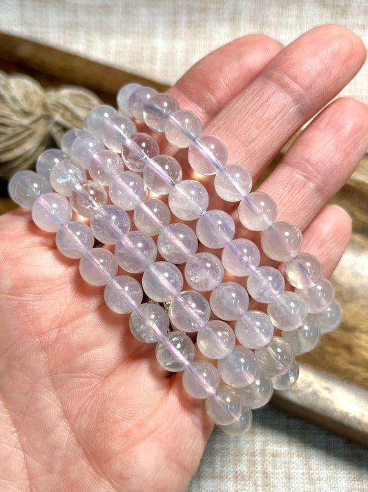 Lavender Moon Quartz Bracelet - Very RARE, Love, Healing, Joy, Self worth