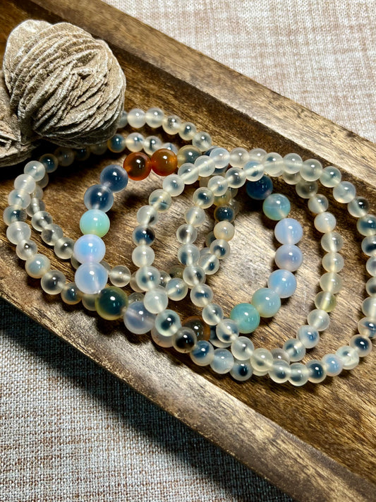 Gobi Candy Heart Agate Bracelet - Protection, Balance, Eliminating Negativity, Concentration