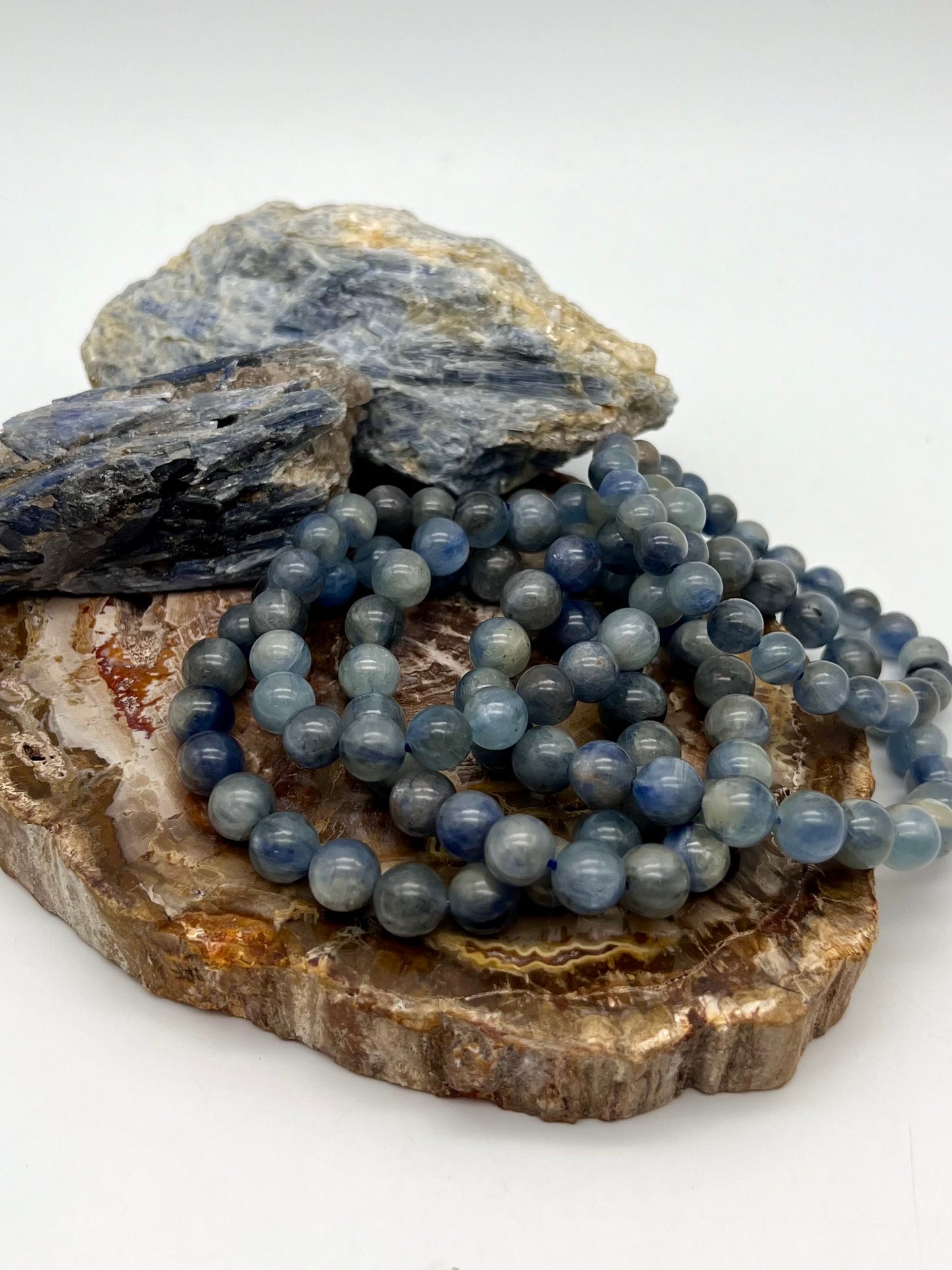 Blue Kyanite Bracelet - Inner-Peace, Communication, Calming, Dissolves Stress