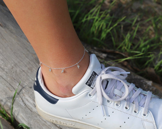 Faceted  Labradorite Anklet - Transformation, Intuition, Protection, Stress Anxiety Relief