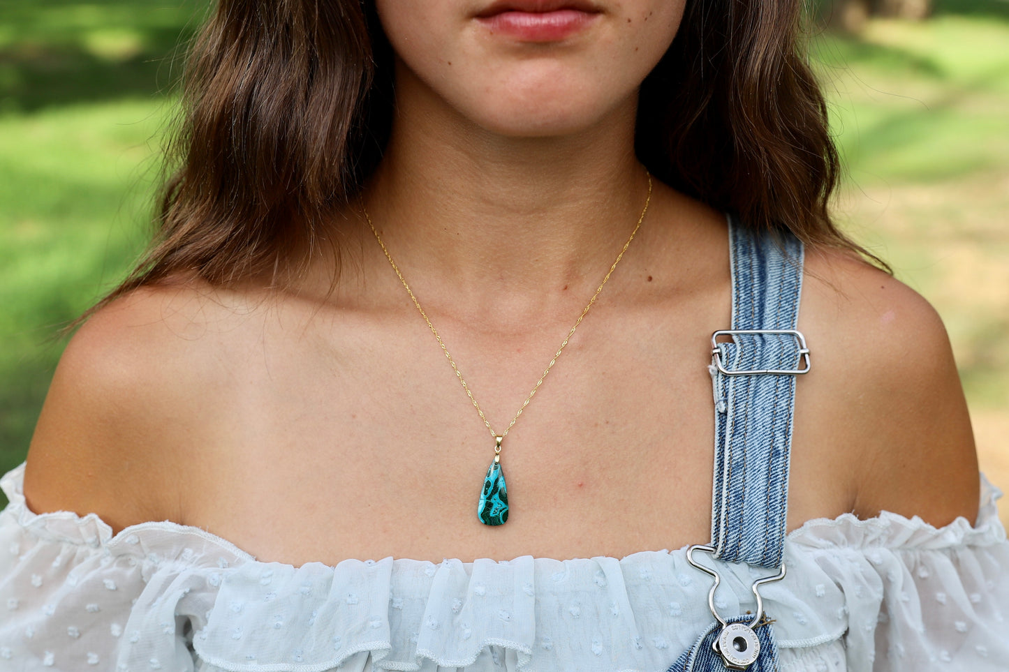 Chrysocolla and Malachite Necklace - Sister Best Friend
