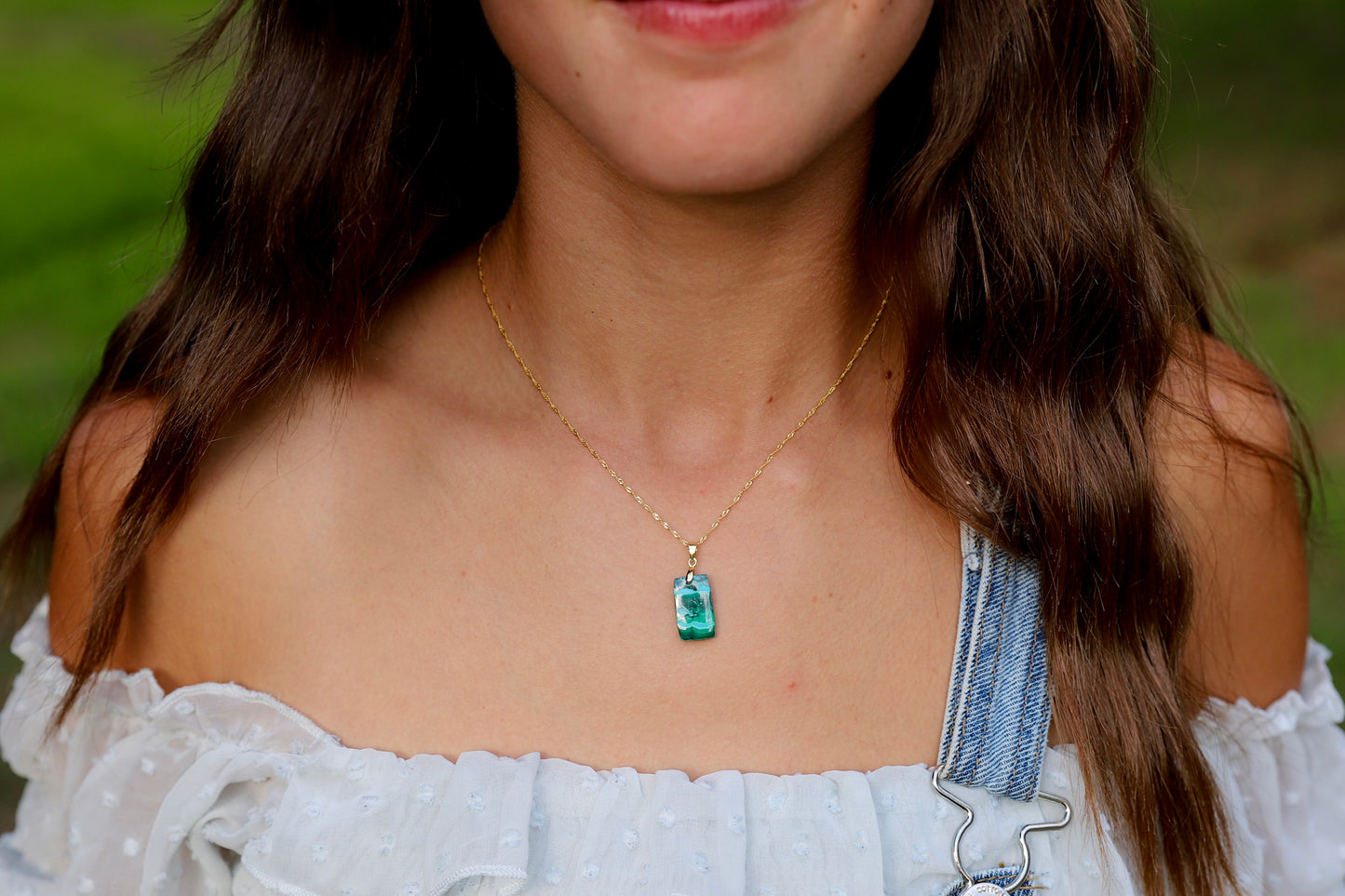 Chrysocolla and Malachite Necklace - Sister Best Friend