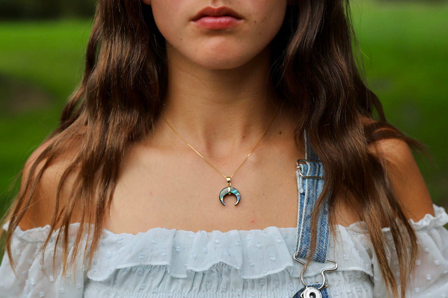 Abalone Shell Crescent Necklace