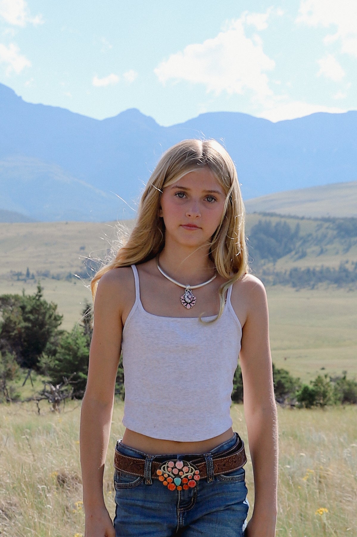 Ombre Spiny Oyster & Pink Conch Longhorn Belt Buckle | Montana Collection