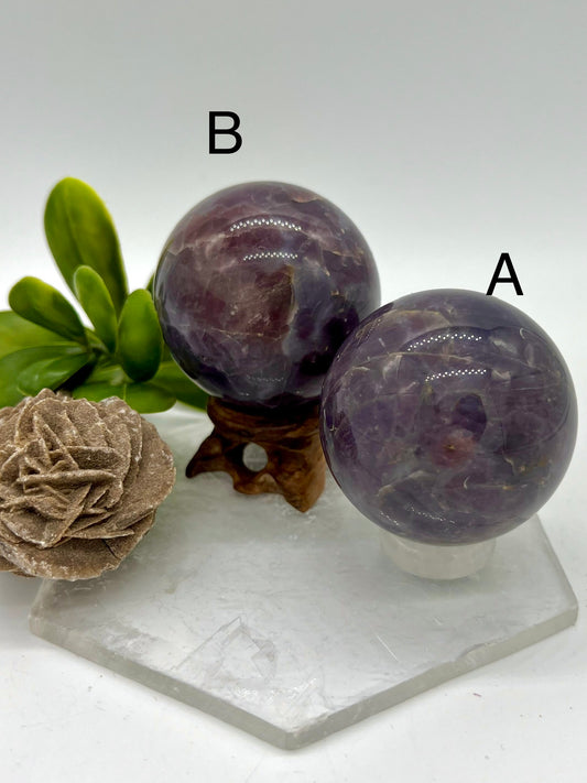 Rare HQ Galaxy Star Black Rose Quartz Sphere - AAA+