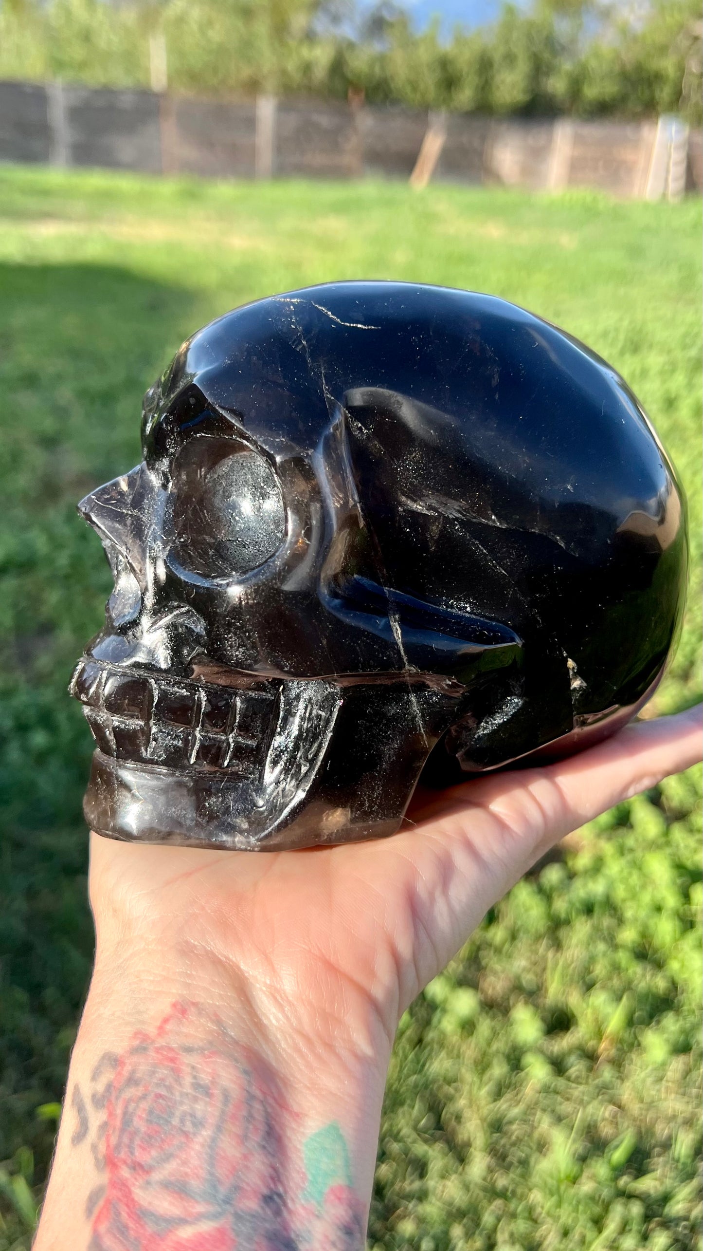 Smokey Quartz Skull XXLarge