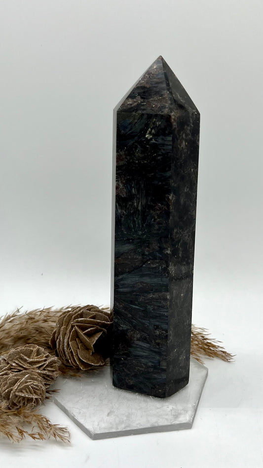 Firework Garnet/Astrophyllite Obelisk XL