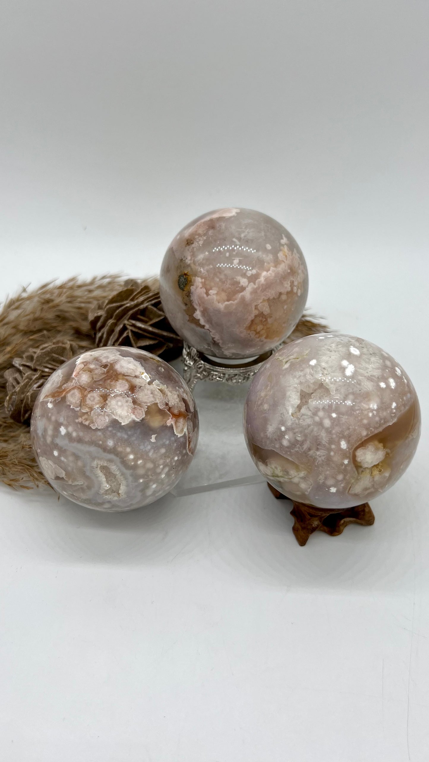 Pink Amethyst Flower Agate Sphere