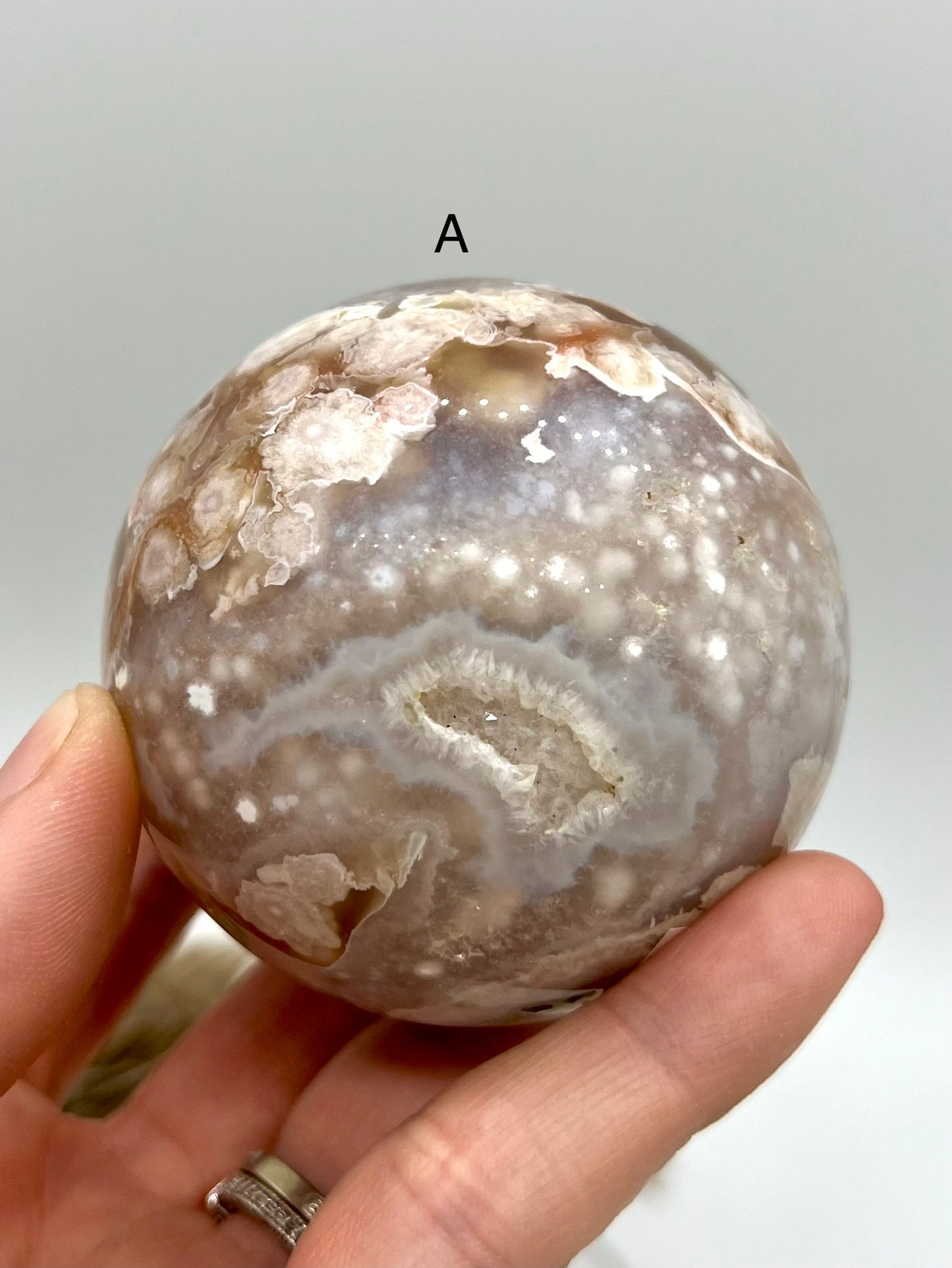 Pink Amethyst Flower Agate Sphere
