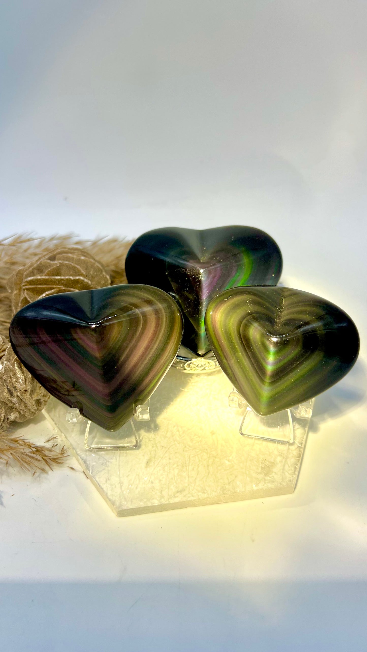 Rainbow Obsidian Pointed Heart