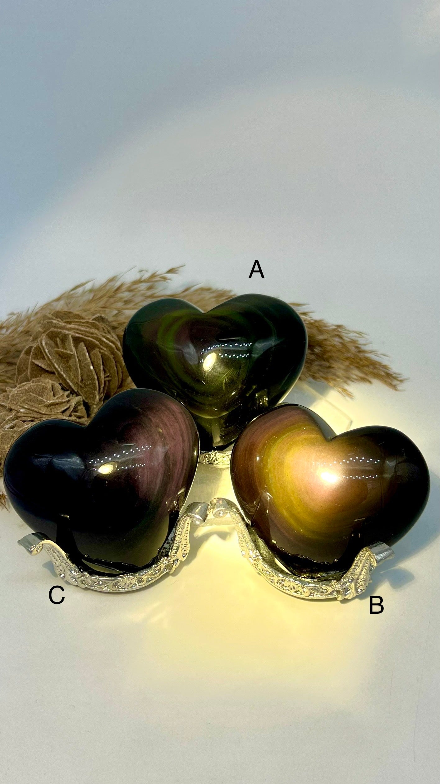 Rainbow Obsidian Puffy Heart
