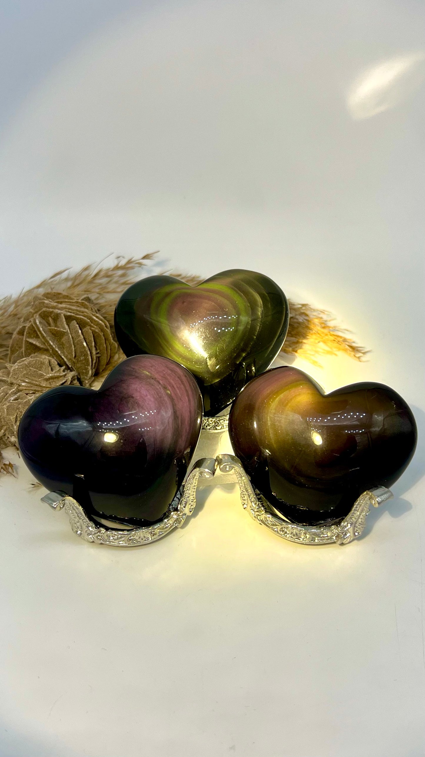 Rainbow Obsidian Puffy Heart