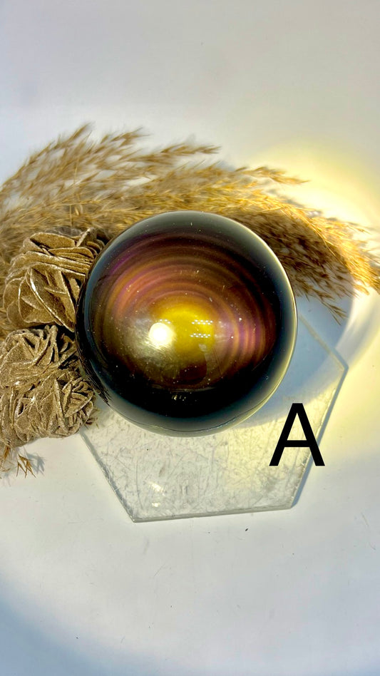 Rainbow Obsidian Sphere