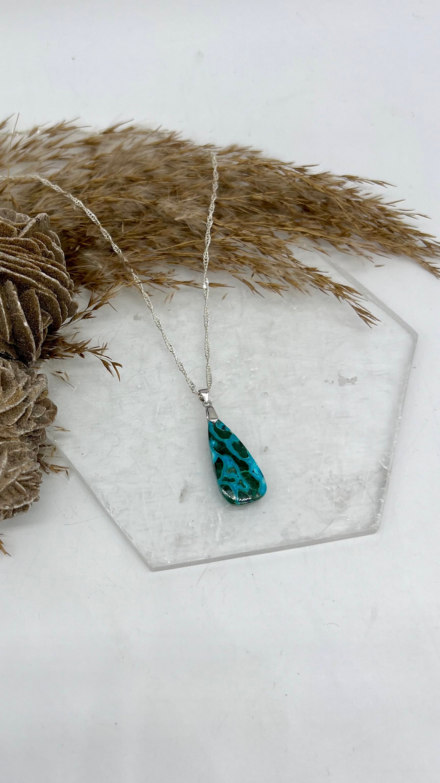 Chrysocolla and Malachite Necklace - Sister Best Friend