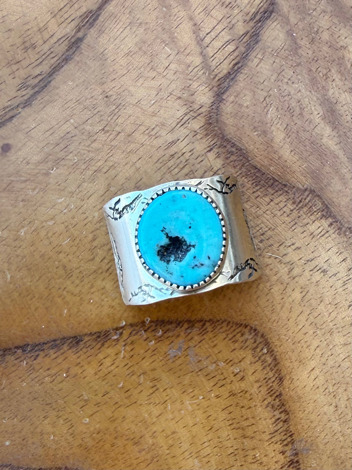 Kingman Turquoise Ear Mountain Sterling Silver Braid Cover | Montana Collection