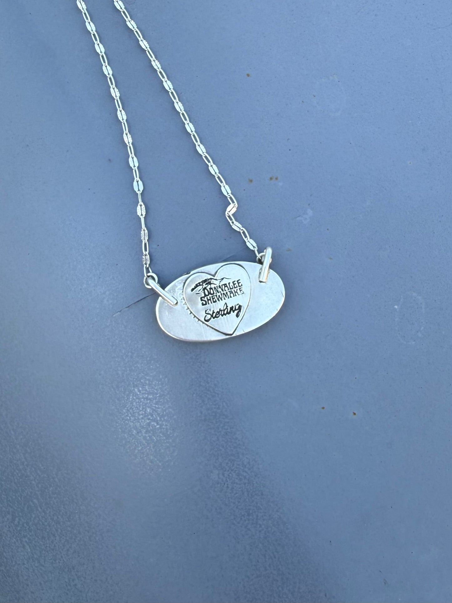 Hand Engraved Kingman Turquoise & Copper Longhorn Bar Necklace | Montana Collection
