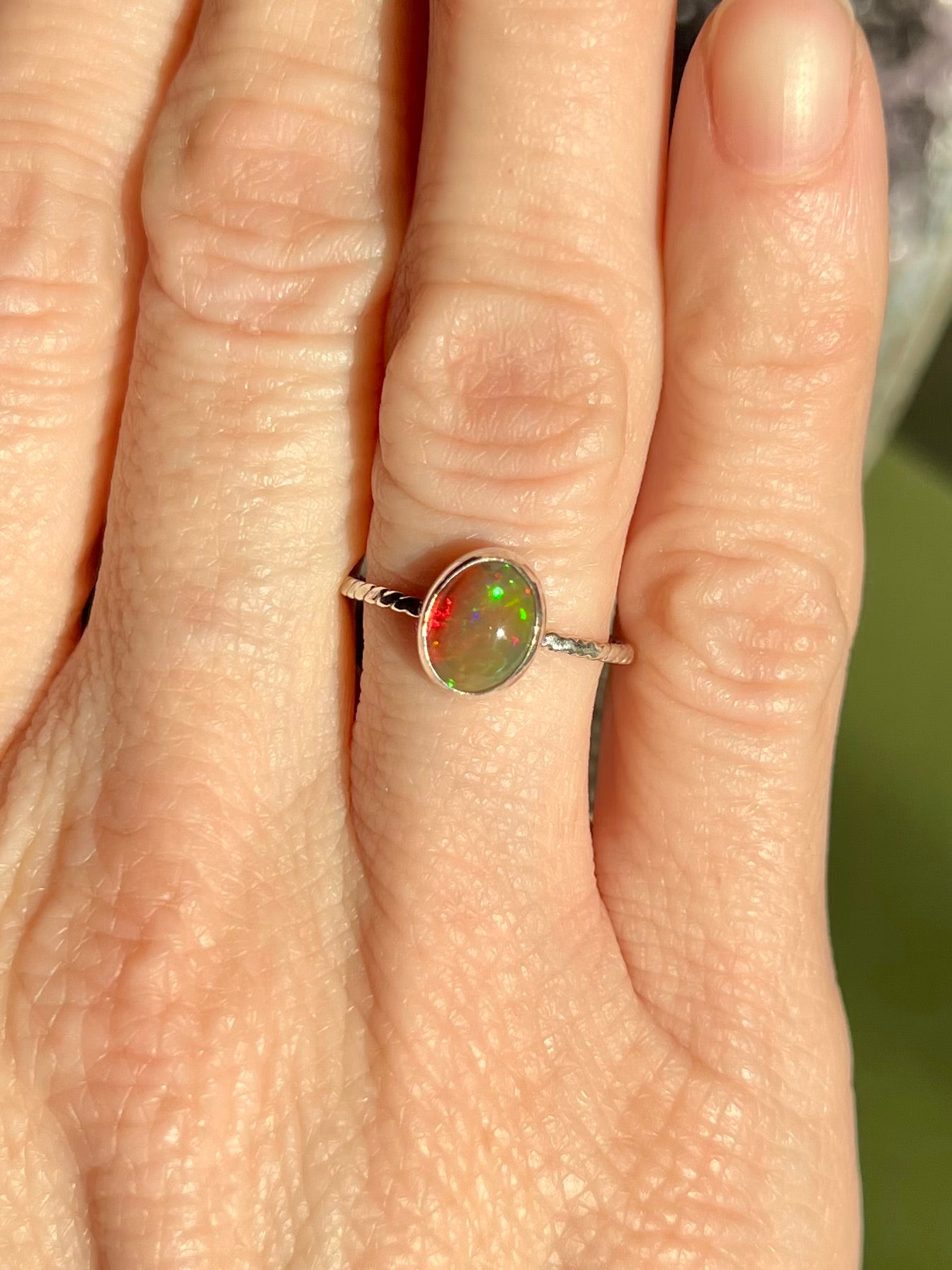 Natural Opal Stackable ring