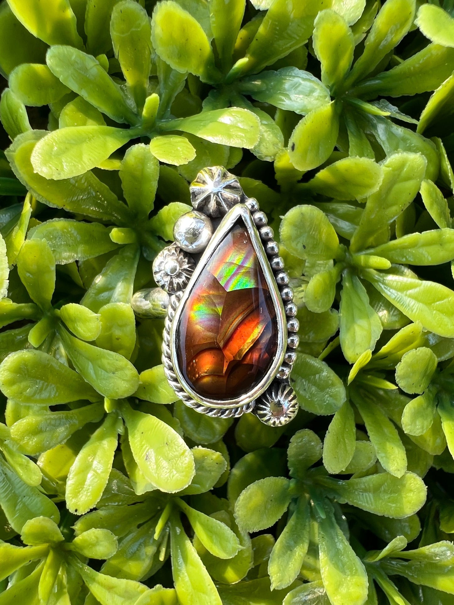 Fire Agate Sterling Silver Ring - Joy, Protection, Courage, Passion, Eternal Youth