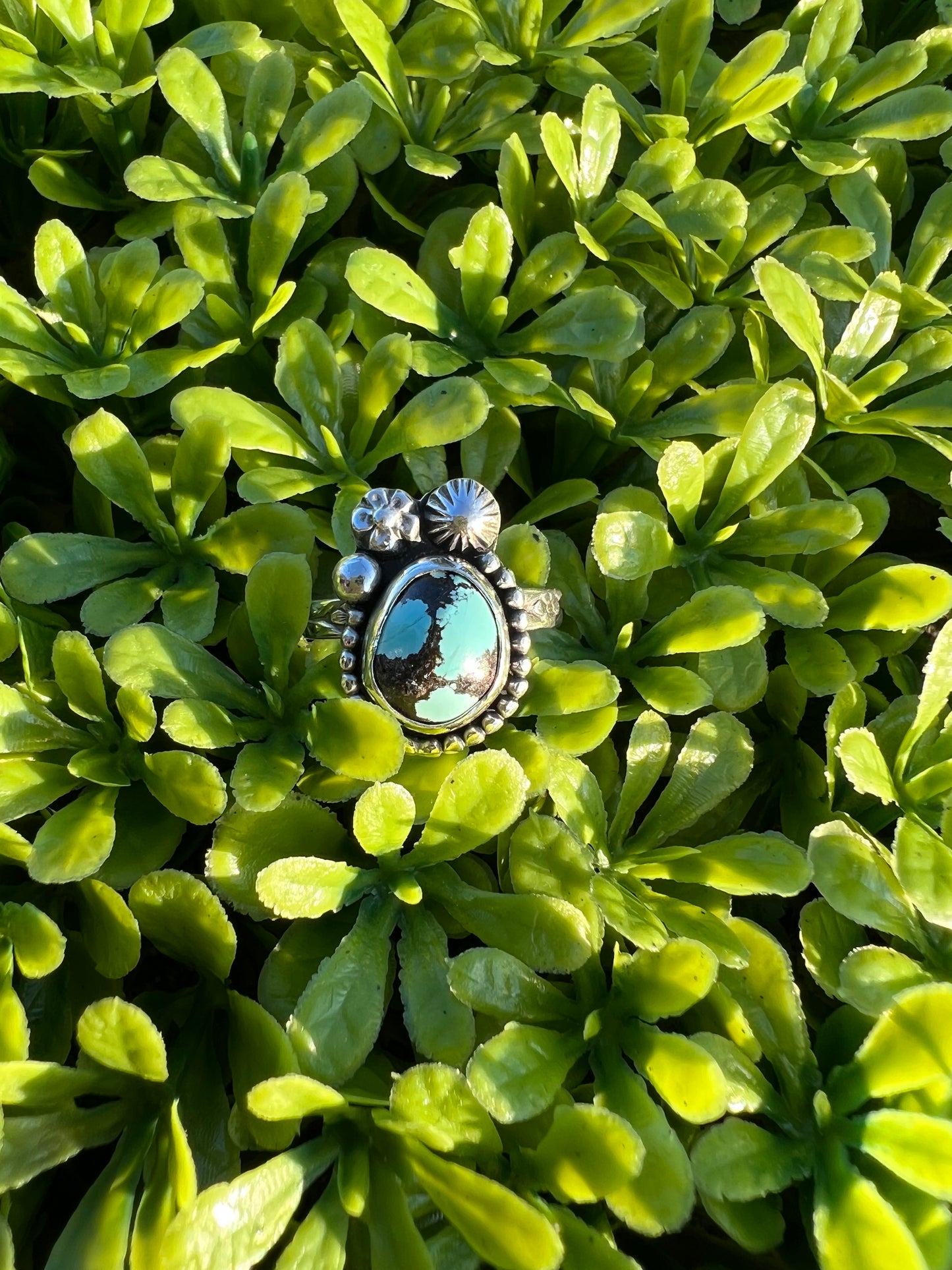 Dainty Turquoise Sterling Silver Ring - Luck, Peace, Protection, Mood stabilizer, Wisdom, Prosperity