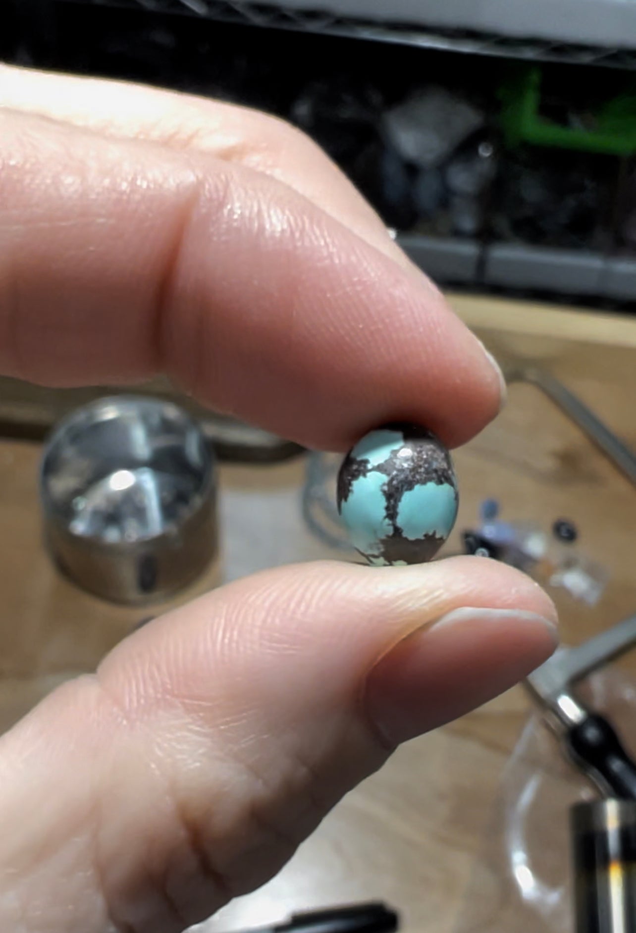 Dainty Turquoise Sterling Silver Ring - Luck, Peace, Protection, Mood stabilizer, Wisdom, Prosperity