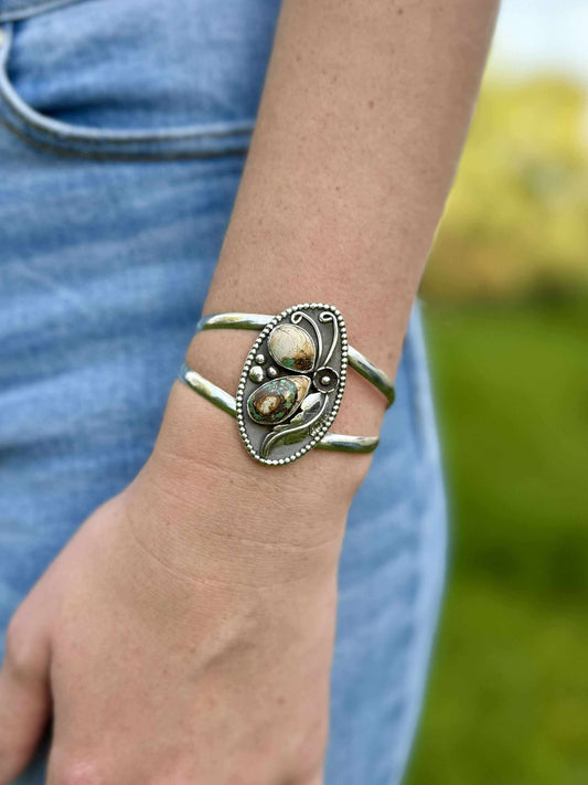 Royston Ribbon Turquoise Butterfly Cuff / Bangle